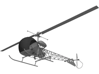 Bell 47 3D Model preview