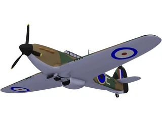 Hawker Hurricane Mk. I 3D Model preview