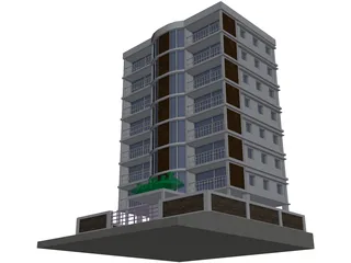 Apartment Building 3D Model preview