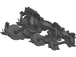 Locomotive Bogie 3 Axle 3D Model preview