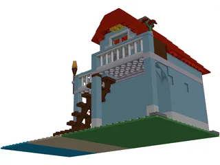 Strandhaus Lego 3D Model preview
