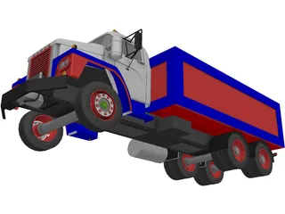 Dodge 900 6x4 Dumper Truck 3D Model preview