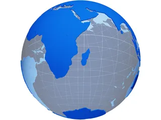 Globe Map Geopolitical Extruded 3D Model preview