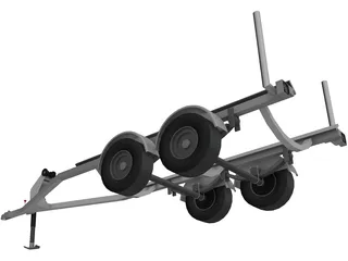 Boat Trailer 3D Model preview