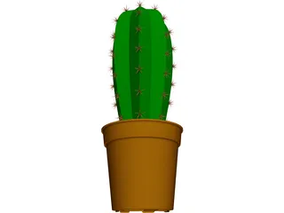 Cactus in Container 3D Model preview