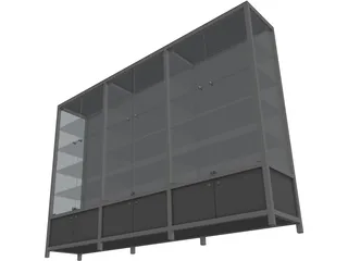 Glass Cabinet 3D Model preview