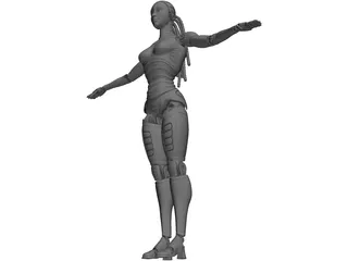 Robot Woman 3D Model preview