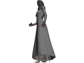 Female Holding Glass 3D Model preview