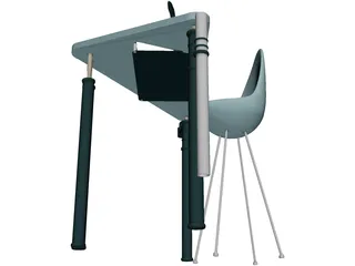 Seminar Table 3D Model preview