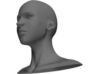 Girl Head Human 3D Model preview