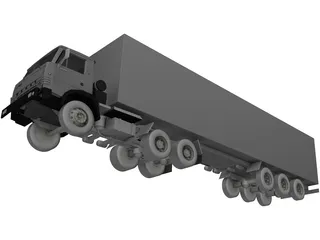 Kamaz with Trailer 3D Model preview