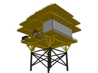 Oil Platform 3D Model preview