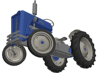 Ford Tractor 3D Model preview