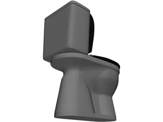 Ceramic Toilet 3D Model preview
