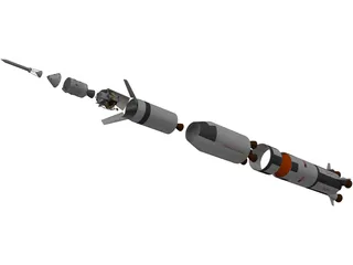 Apollo Saturn V Rocket 3D Model preview