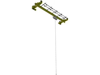 Overhead Gantry Crane 3D Model preview