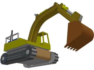 Excavator 3D Model preview