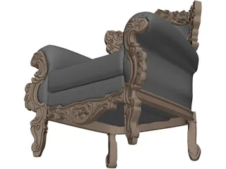 Neo Classical Armchair 3D Model preview