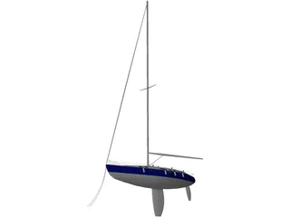 Sail Yacht 3D Model preview