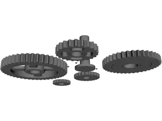 Gear Wheels 3D Model preview