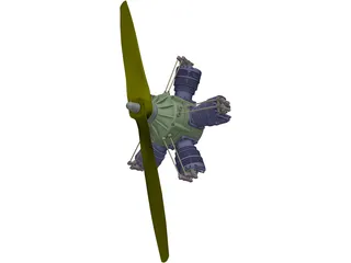Karab Aircraft Engine 3D Model preview