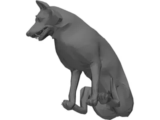 Wolf Sitting 3D Model preview