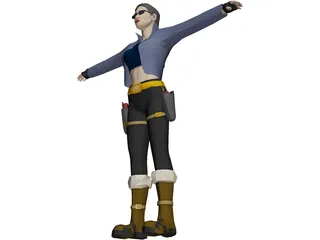 Woman [+Gun] 3D Model preview