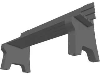 Bench Park and Slats 3D Model preview