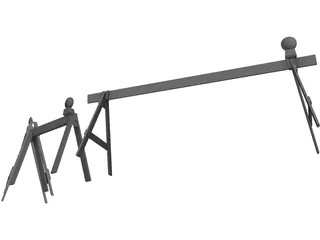 Construction Sawhorses 3D Model preview