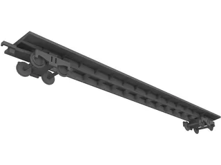Flat Train Section 3D Model preview