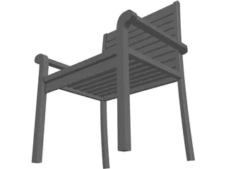 Chair Garden Teak 3D Model preview