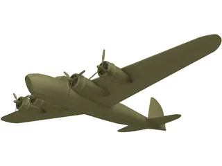 Boeing B-17D Flying Fortress 3D Model preview