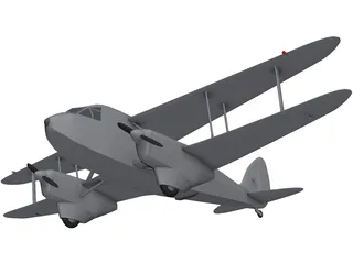 de Havilland D.H.89A Dragon Rapide 3D Model preview