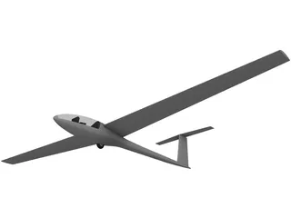 Sailplane Glider 3D Model preview