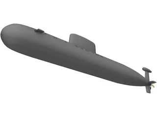 Russian Submarine 3D Model preview