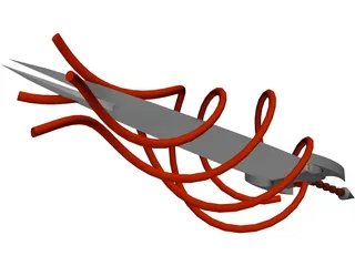 Flaming Sword 3D Model preview