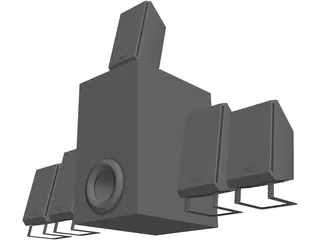 Creative Inspire T5400 Speakers 3D Model preview