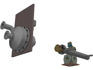 Cryo Pump Heater and Valve 3D Model preview