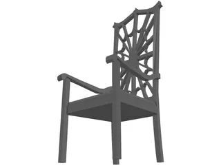 Chair Arm Highback Victorian 3D Model preview