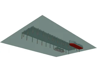Boat Repair Pier 3D Model preview