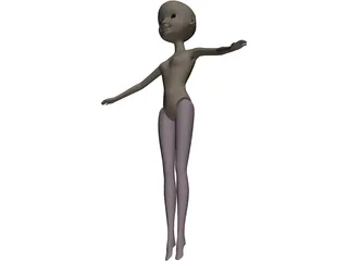 Pink Pixie Fairy 3D Model preview