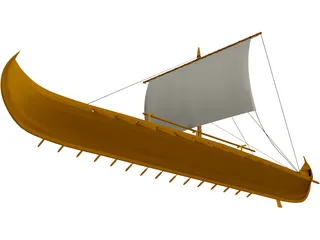 Viking Longboat 3D Model preview