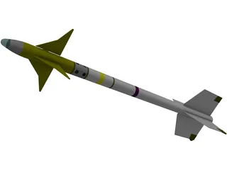 AIM-9M Sidewinder Missile 3D Model preview