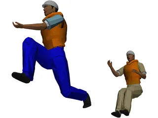 RIB Boat Crew 3D Model preview