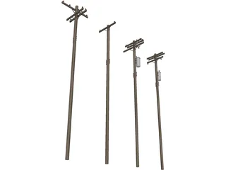 Electrical Post Array 3D Model preview