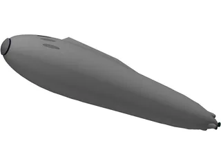 Supercavitating Submarine Concept 3D Model preview
