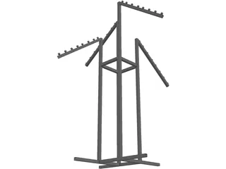 Waterfall Garment Rack 3D Model preview