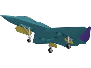 YF-23 Military Fighter Jet 3D Model preview