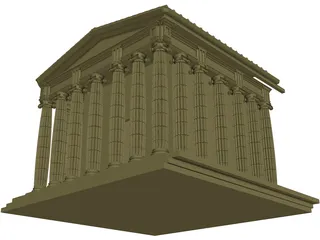 Greek Temple 3D Model preview