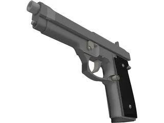 Beretta Articulated 3D Model preview